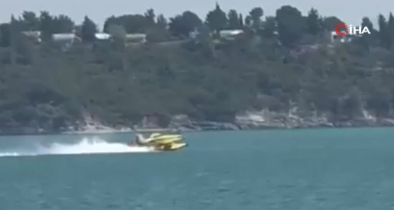Adana’da uçağın suya düşme anı kamerada