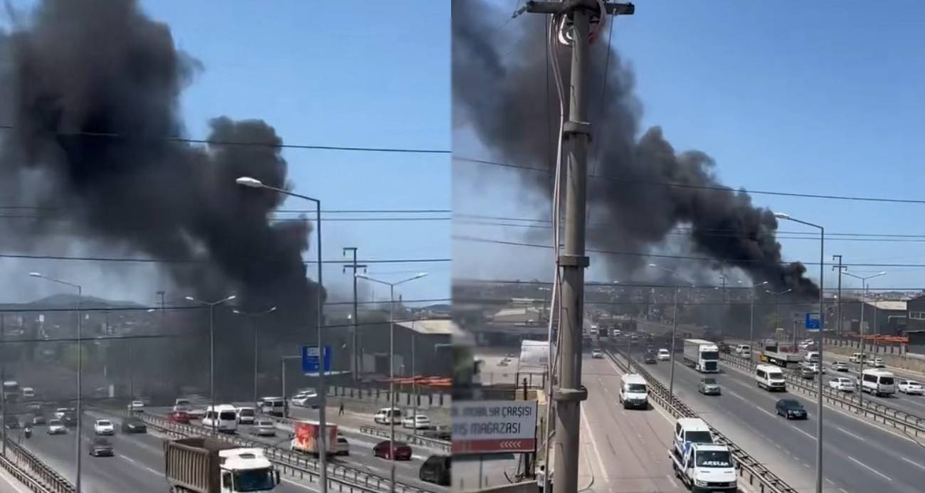 Döküm fabrikasında yangın: Gökyüzü siyah dumanla kaplandı