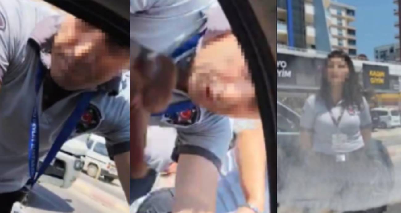 Hastanenin güvenlikçileri, hatalı park ettiğini ileri sürdükleri aracın önünü kesti