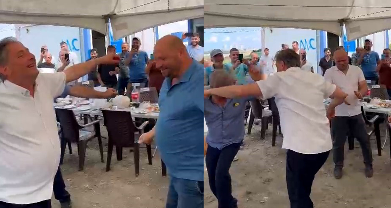 100 gündür maaş ödemeyen belediye başkanı ’Erik Dalı’ eşliğinde göbek attı