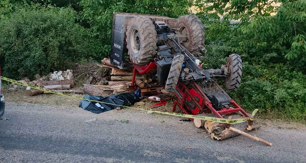Kontrolden çıkan traktör devrildi: 1 ölü, 2 yaralı