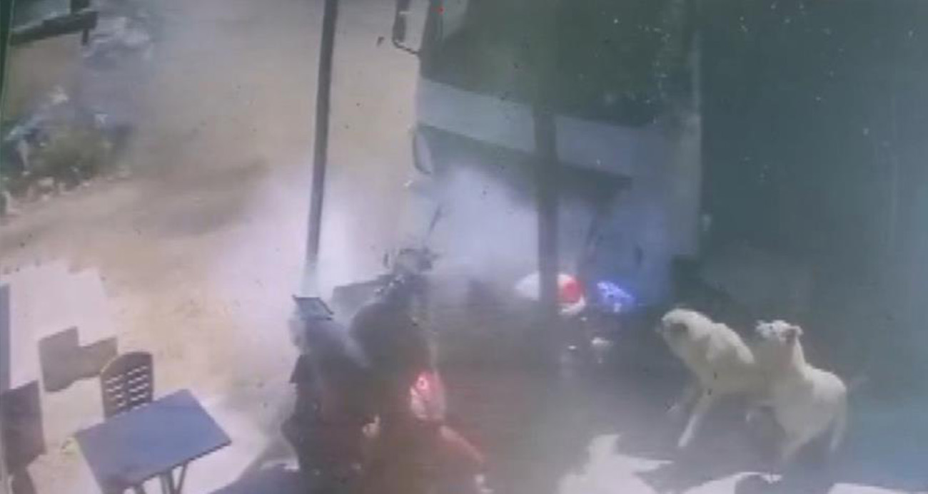 Çocuğun kullandığı kamyonun altında ezilmekten saniyelerle kurtuldular: O anlar kamerada