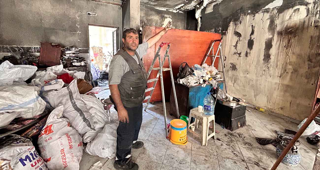 Motosiklet ustasının 35 yıllık emeği yangında küle döndü