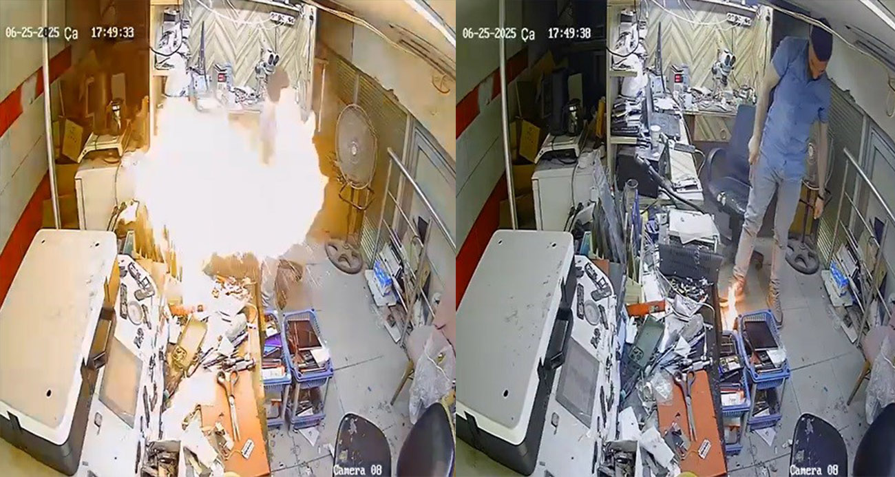 Cep telefonu tamir esnasında bomba gibi patladı