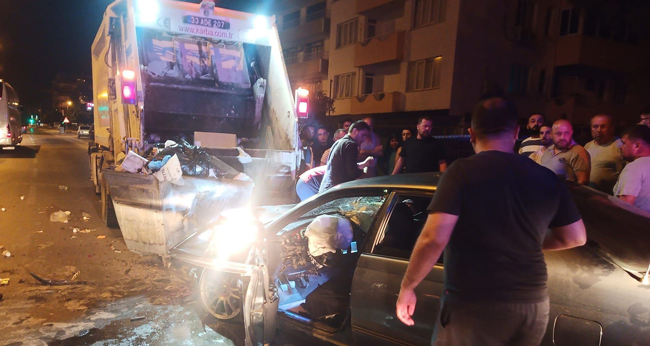 Mersin’de alkollü sürücü çöp aracına çarptı! Bir temizlik personeli hayatını kaybetti