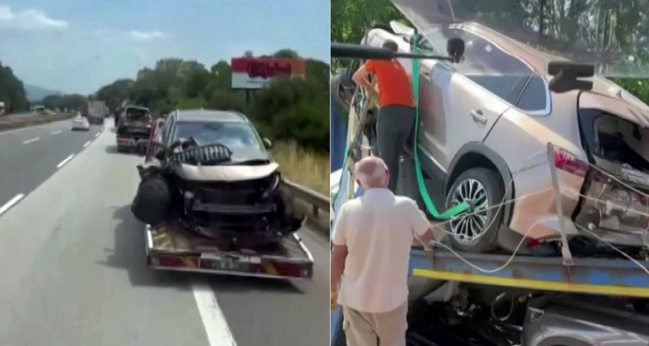Anadolu Otoyolu’nda tır kazası: Sıfır kilometre Togg otomobiller hasar gördü, sürücü yaralandı