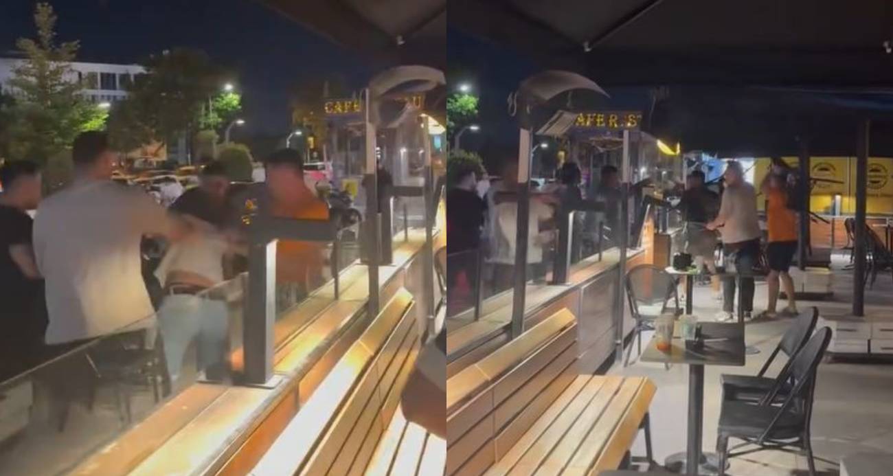 Kahve zincirinde iki grup arasında kavga çıktı, ortalık savaş alanına döndü