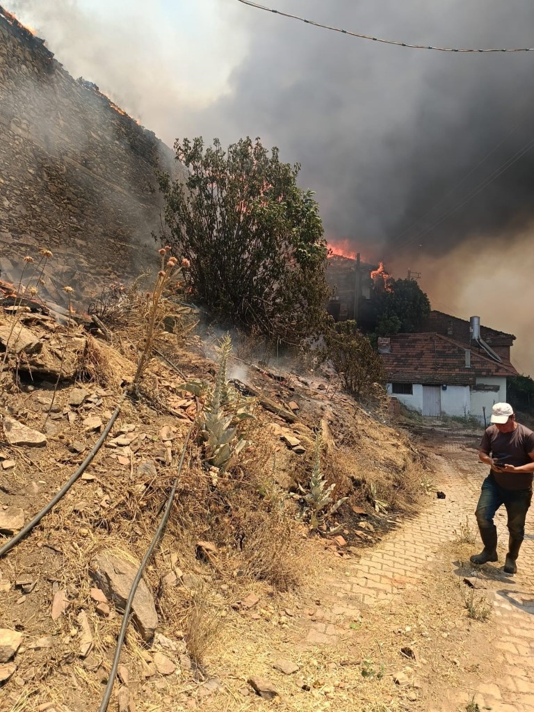 Ödemiş’te alevler içinde kalan evler küle döndü