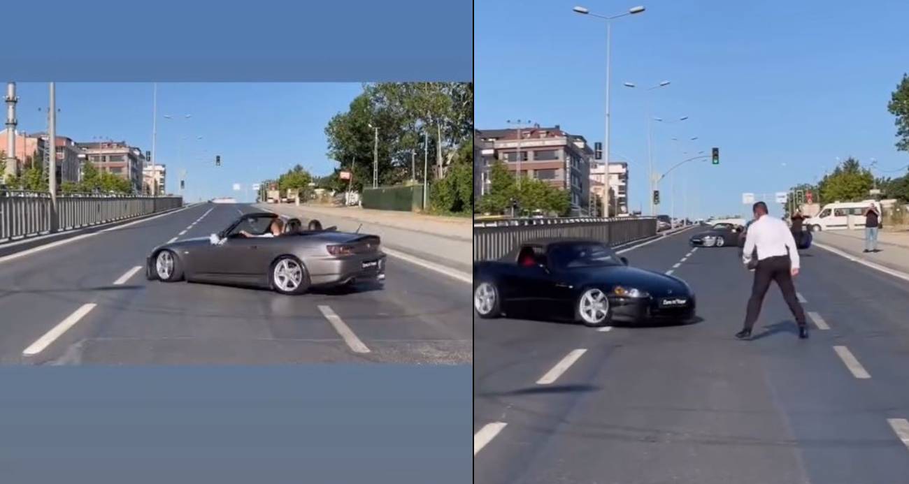 Arnavutköy’de trafik magandaları düğün konvoyunda tehlike saçtı: Kırmızı ışıkta böyle drift attılar