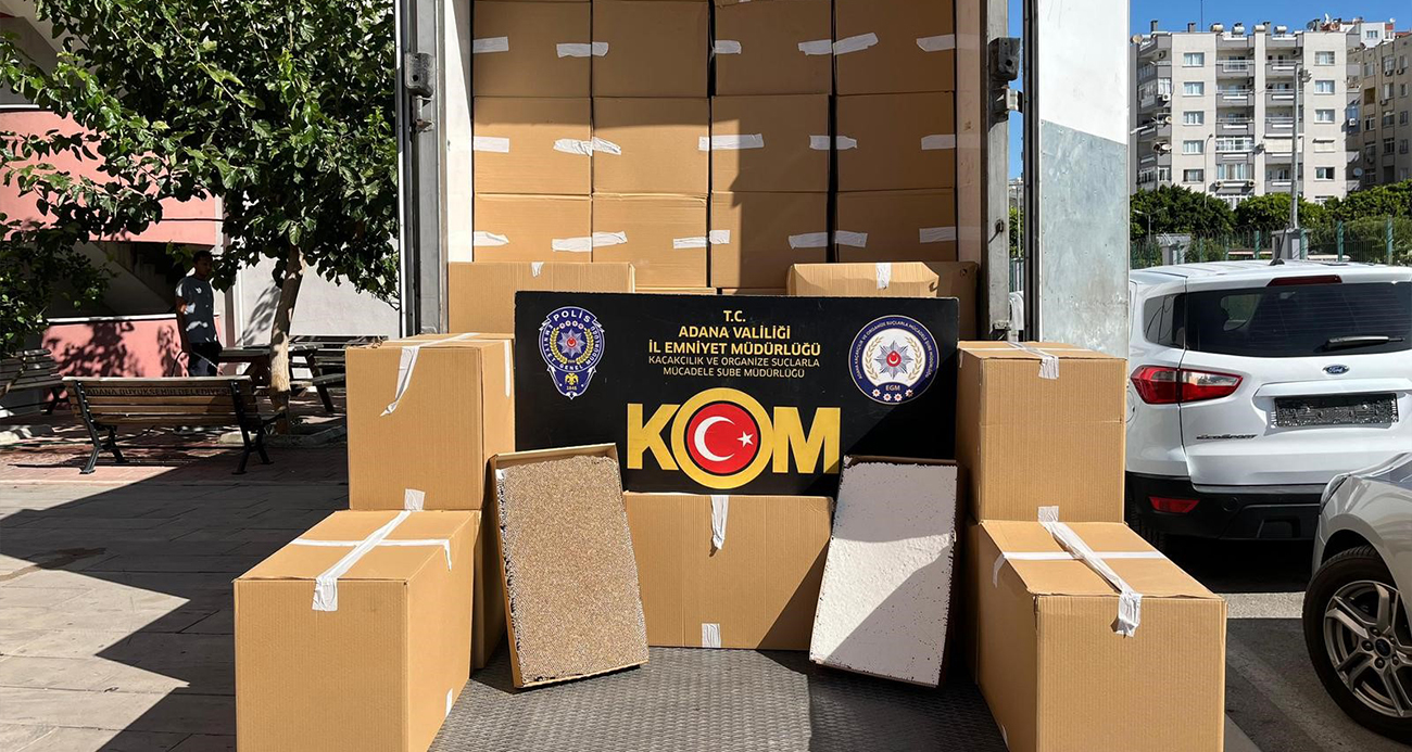 Adana’da 17 milyon TL değerinde kaçak sigara ele geçirildi