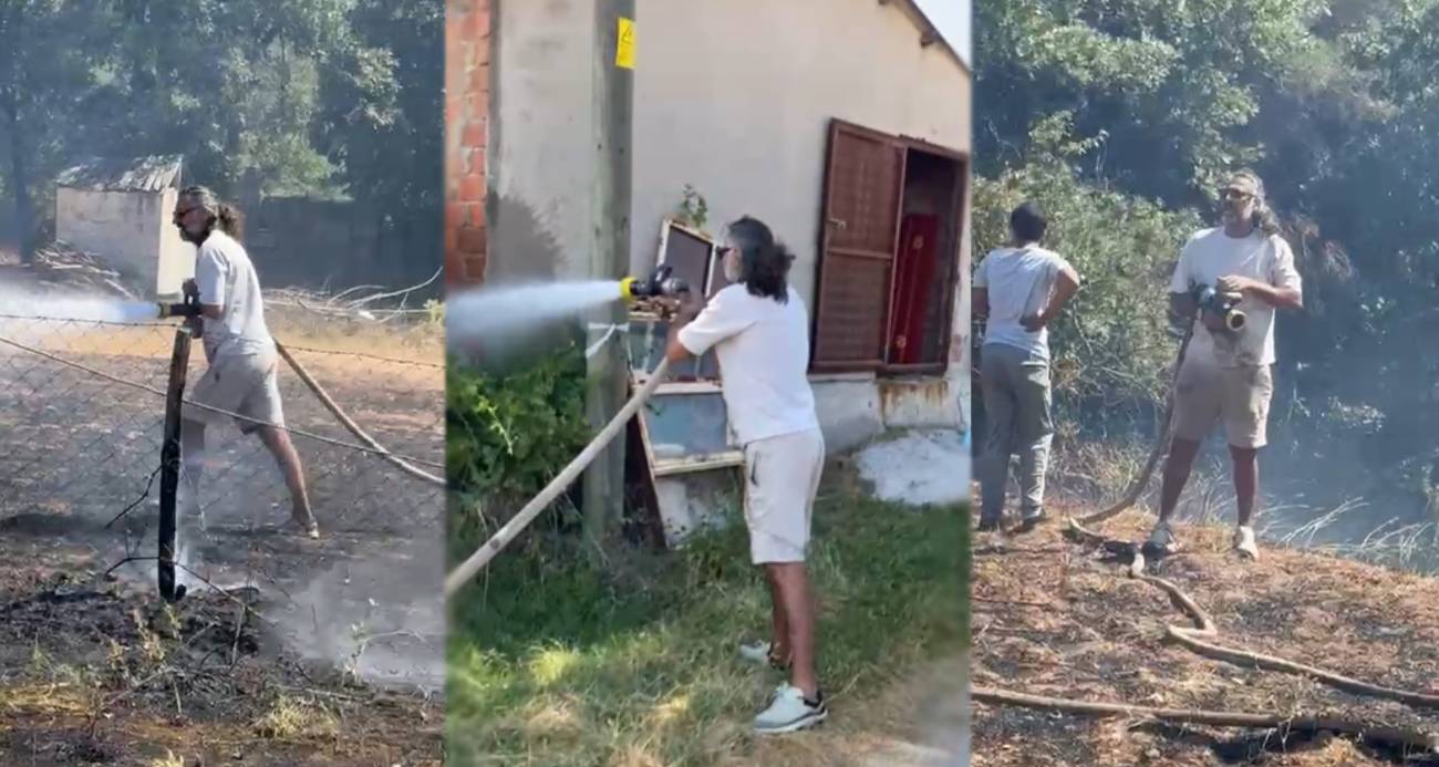 Çanakkale’de yangın söndürme çalışmalarına ünlü oyuncudan destek