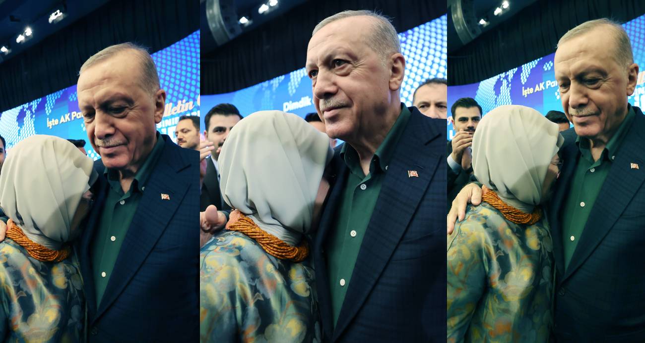 Emine Erdoğan ağladı, Cumhurbaşkanı Erdoğan sarıldı