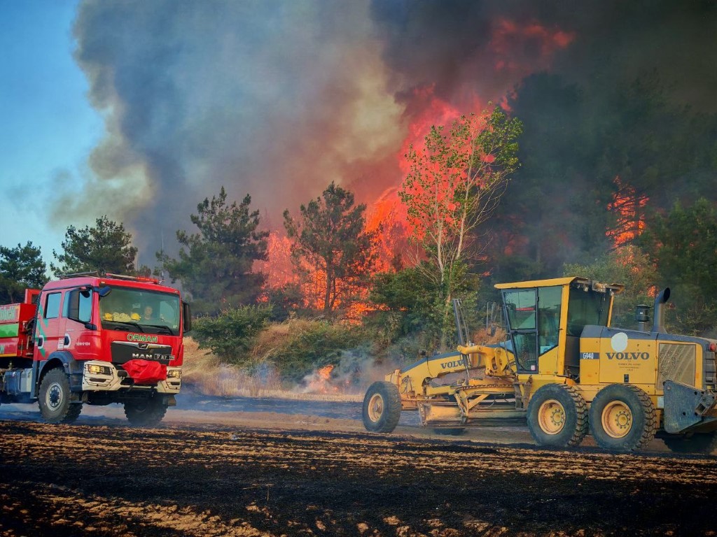 Edirne’de orman ve anız yangınında alevler metrelerce yükseldi