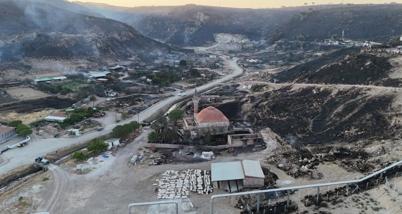 Çanakkale’deki orman yangınında yanan alanlar havadan görüntülendi