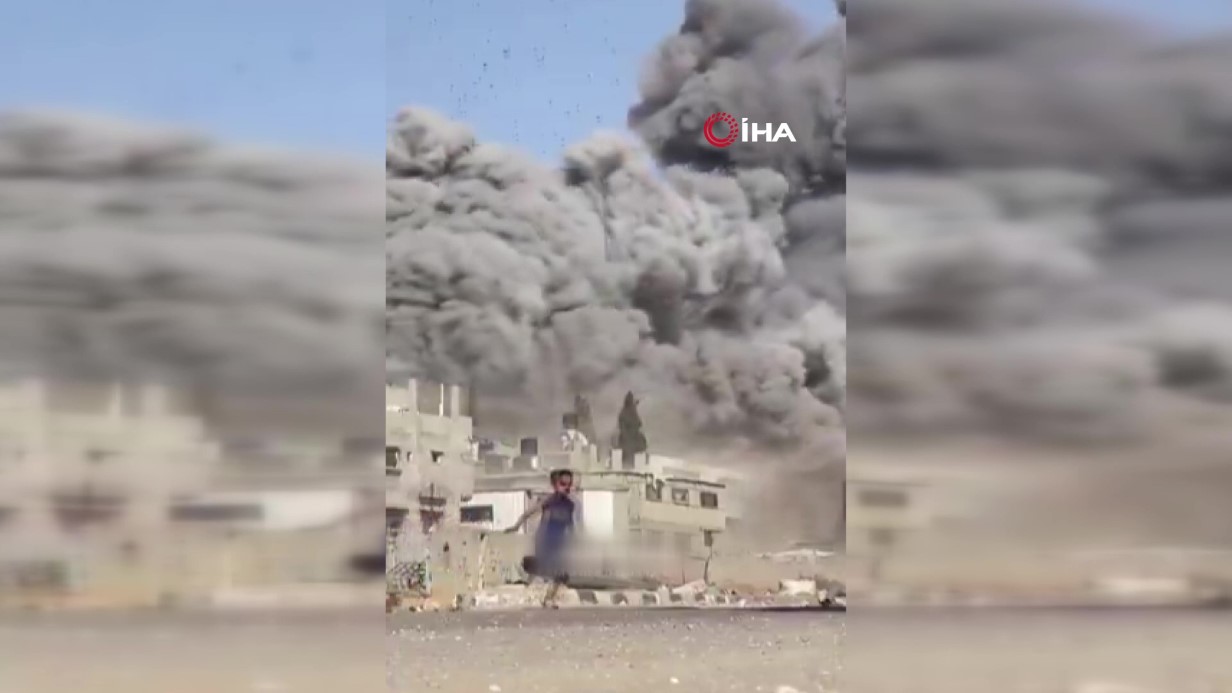 Gazzeli çocuklar İsrail bombardımanında kıl payı kurtuldu