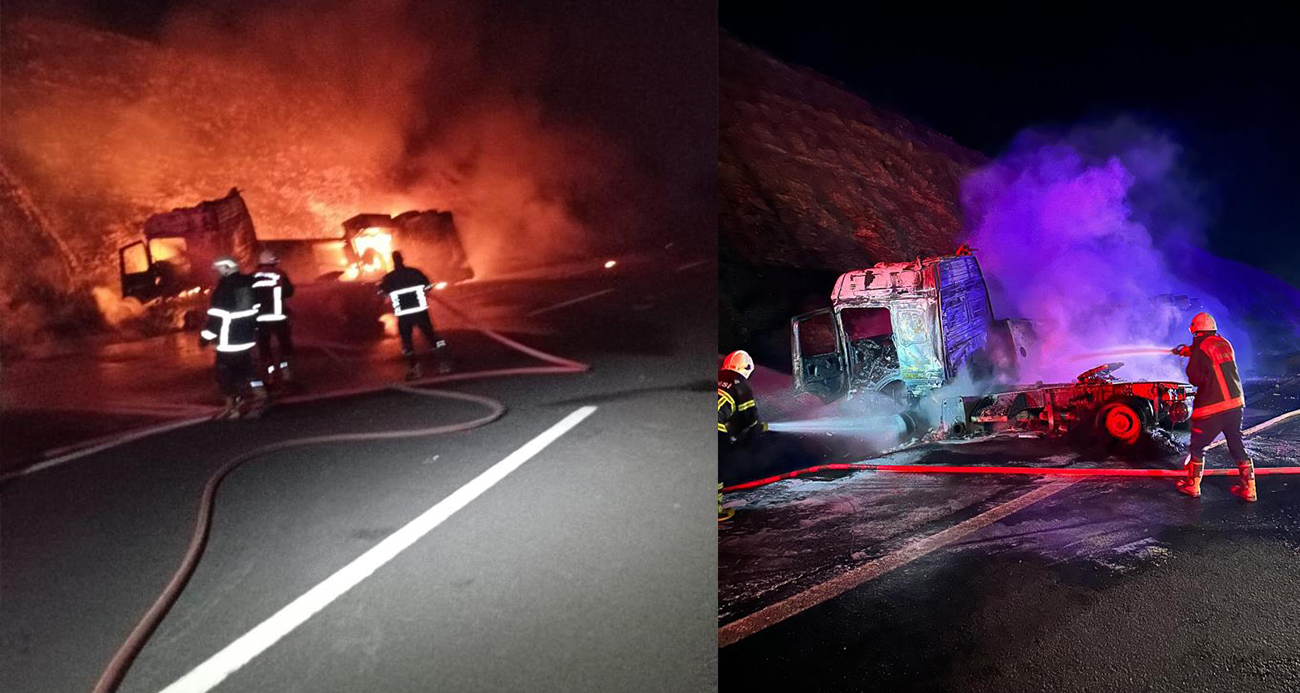 Şanlıurfa’da devrilen akaryakıt tankeri yandı