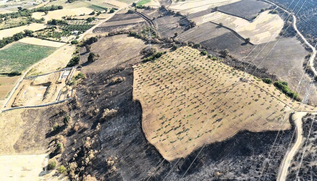 Bilecik’te orman yangını sonrası yürek burkan manzara havadan görüntülendi