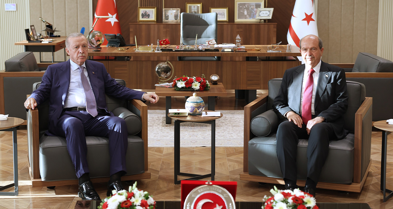 Cumhurbaşkanı Erdoğan, KKTC Cumhurbaşkanı Tatar ile bir araya geldi