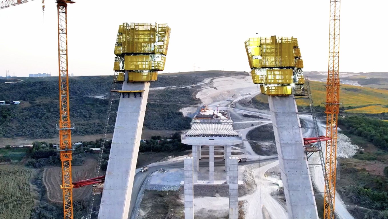 Kanal İstanbul’un ilk köprüsünde son durum: 110 metreye ulaştı