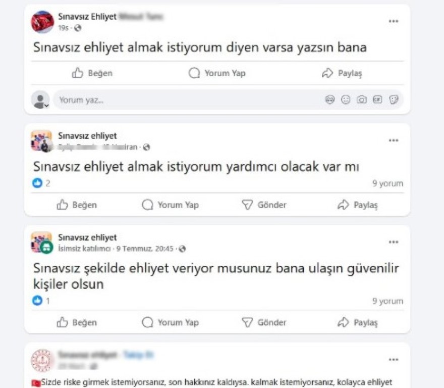 Pes dedirten ‘sınavsız ehliyet’ oyunlarına aldanmayın