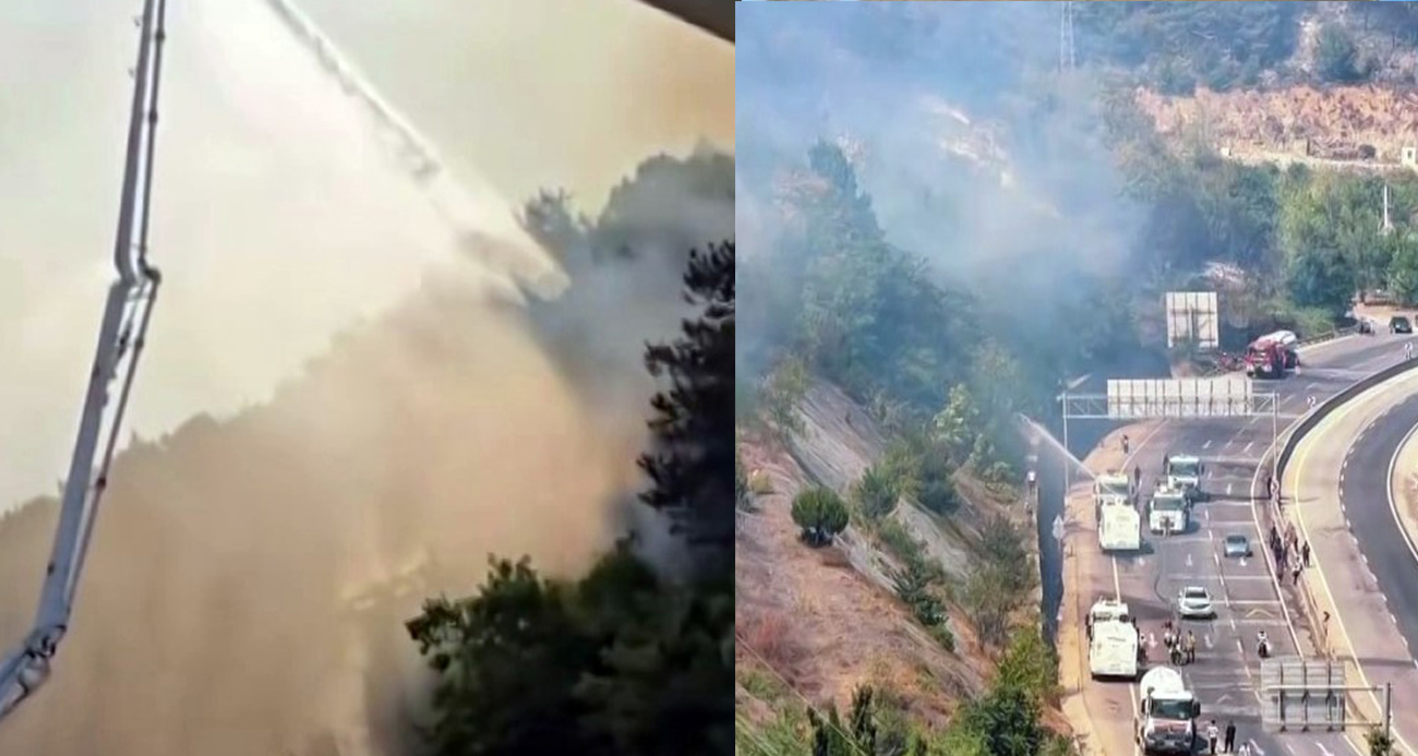 Beton mikseri ve TOMA ile alevlere karşı mücadele