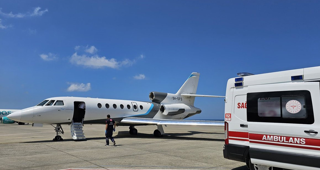 İngiltere’ye sevk edilen hastaya Türkiye’de oksijen ikmali yapıldı