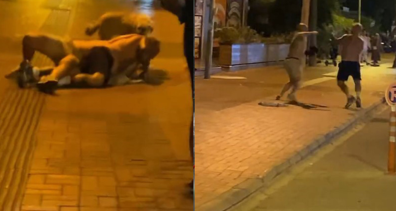 Alanya’da Rus turistlerin yumruklu kavgası kamerada