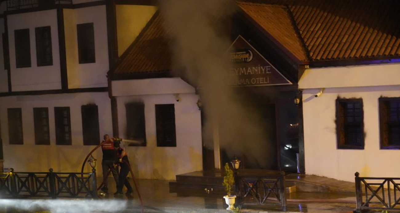 Gümüşhane’de otelde çıkan yangın paniğe neden oldu