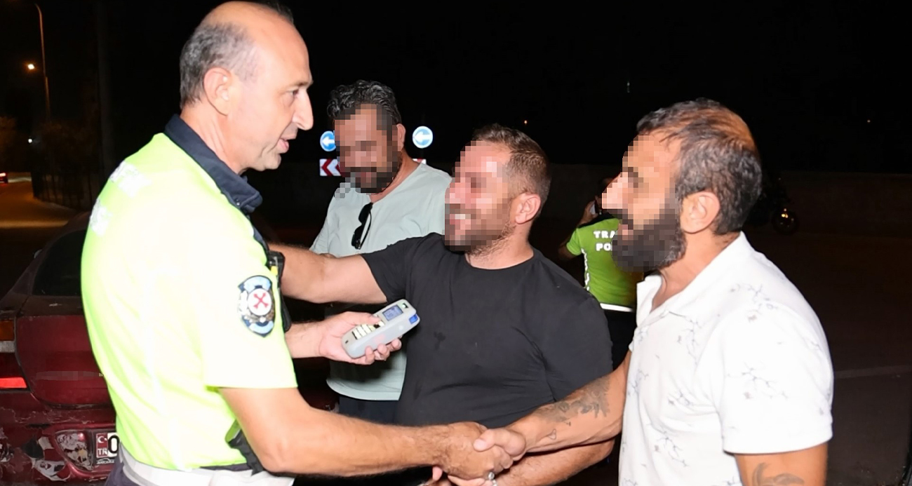 Karadenizli alkollü sürücünün 0.50 promil sevinci kamerada