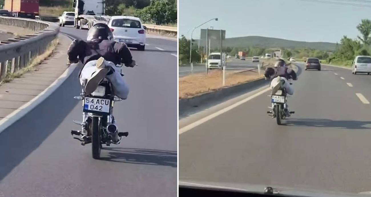 Yürekleri ağıza getiren tehlikeli sürüş: "Kendileri geberiyor, diğer sürücülerin de başını yakıyorlar"