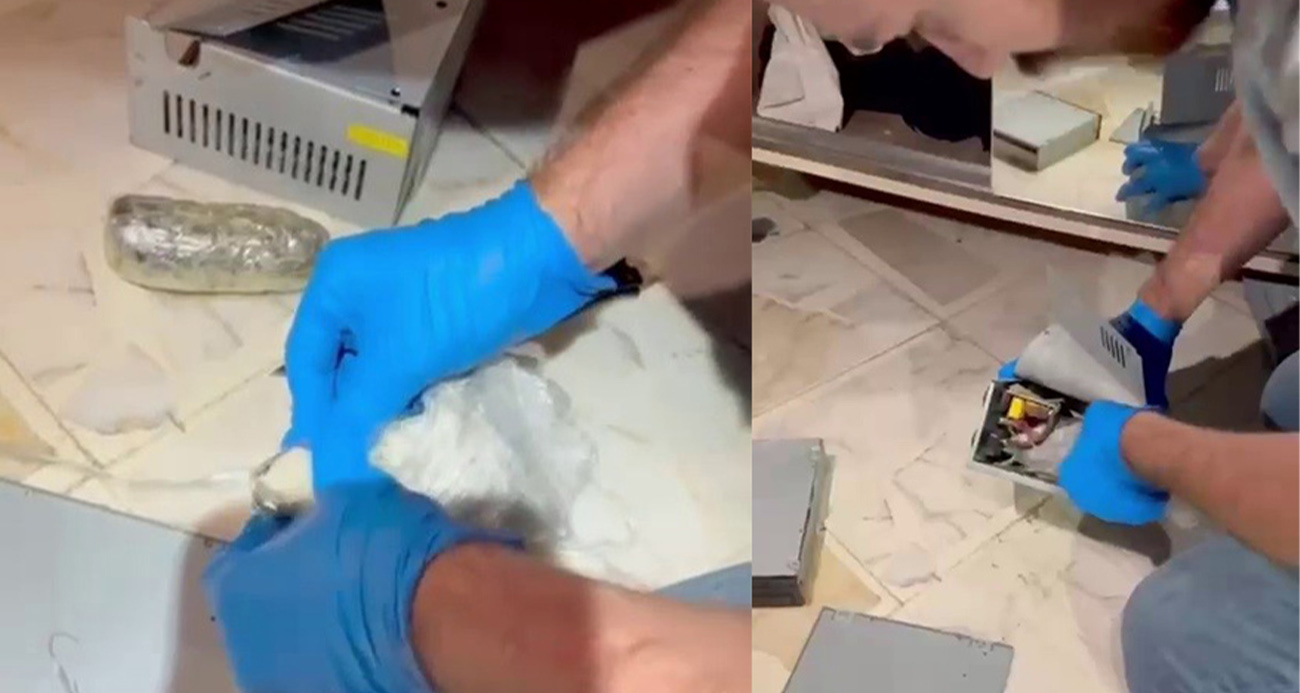 Bilgisayar fanı içerisinden uyuşturucu fışkırdı