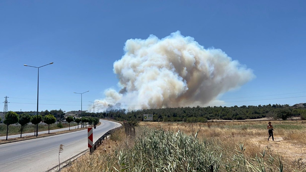 Çanakkale’de tarım arazisinde başlayan yangın ormanlık alana sıçradı