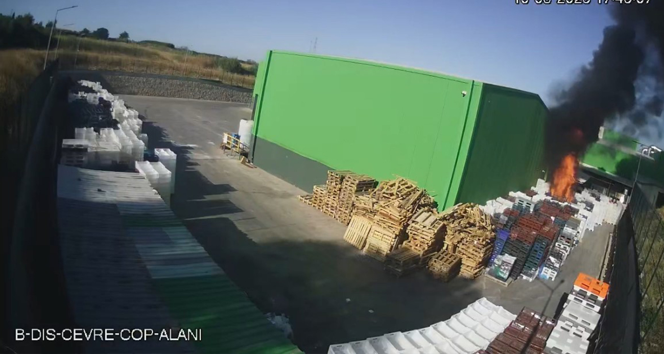 Teksüt fabrikası yangınında güvenlik kamerası görüntüleri ortaya çıktı