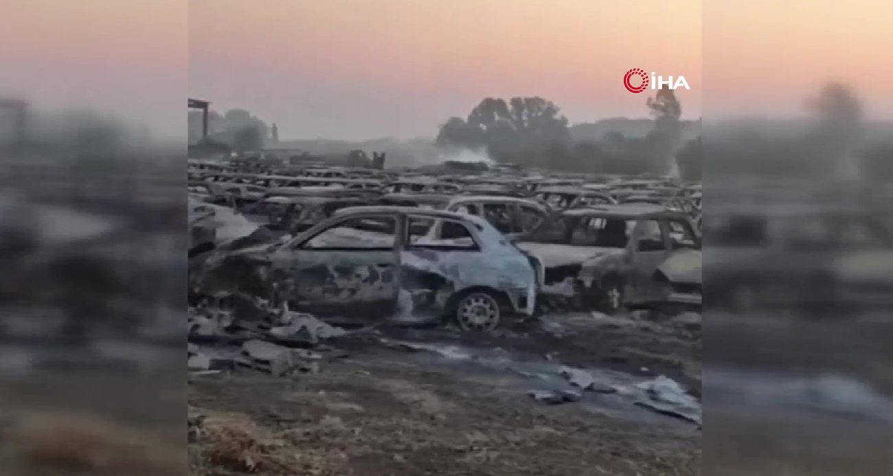 Yunanistan’da gümrük idaresinin otoparkındaki 550 araç yandı