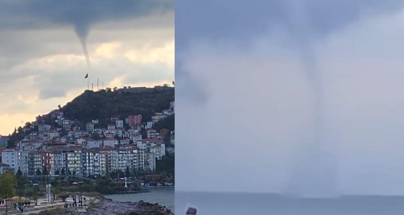 Giresun açıklarında kısa süreli hortum heyecanı yaşandı