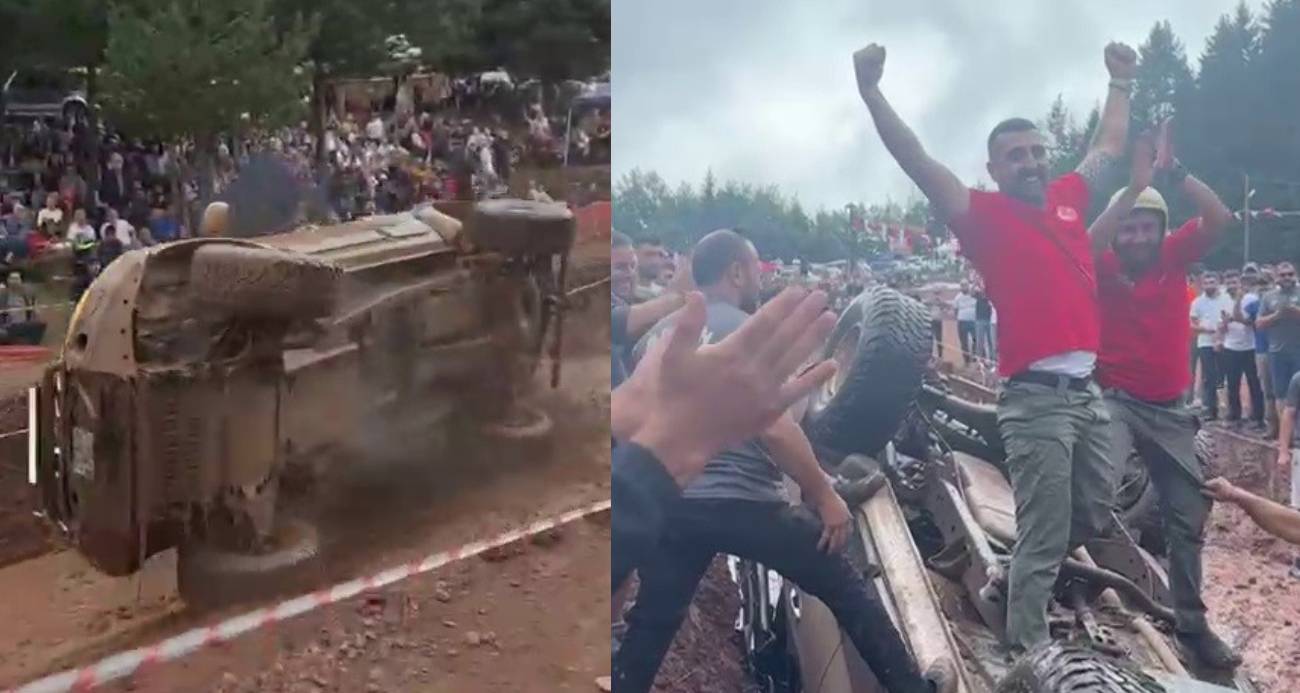 Off-Road yarışlarında yürekleri ağza getiren kaza