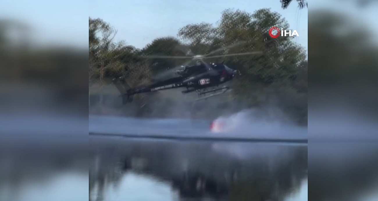 Fransa'da orman yangınına müdahale eden helikopter göle düştü