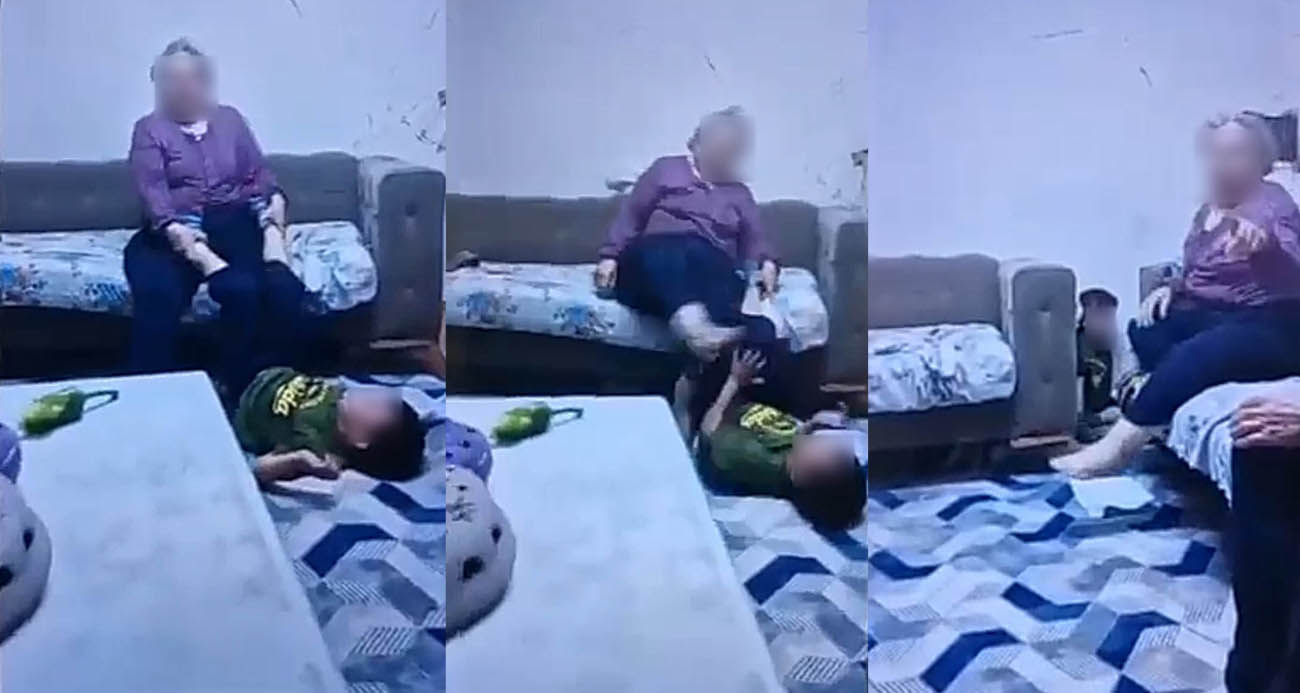 Torununa şiddet uyguladı, görüntüler ortaya çıkınca gözaltına alındı