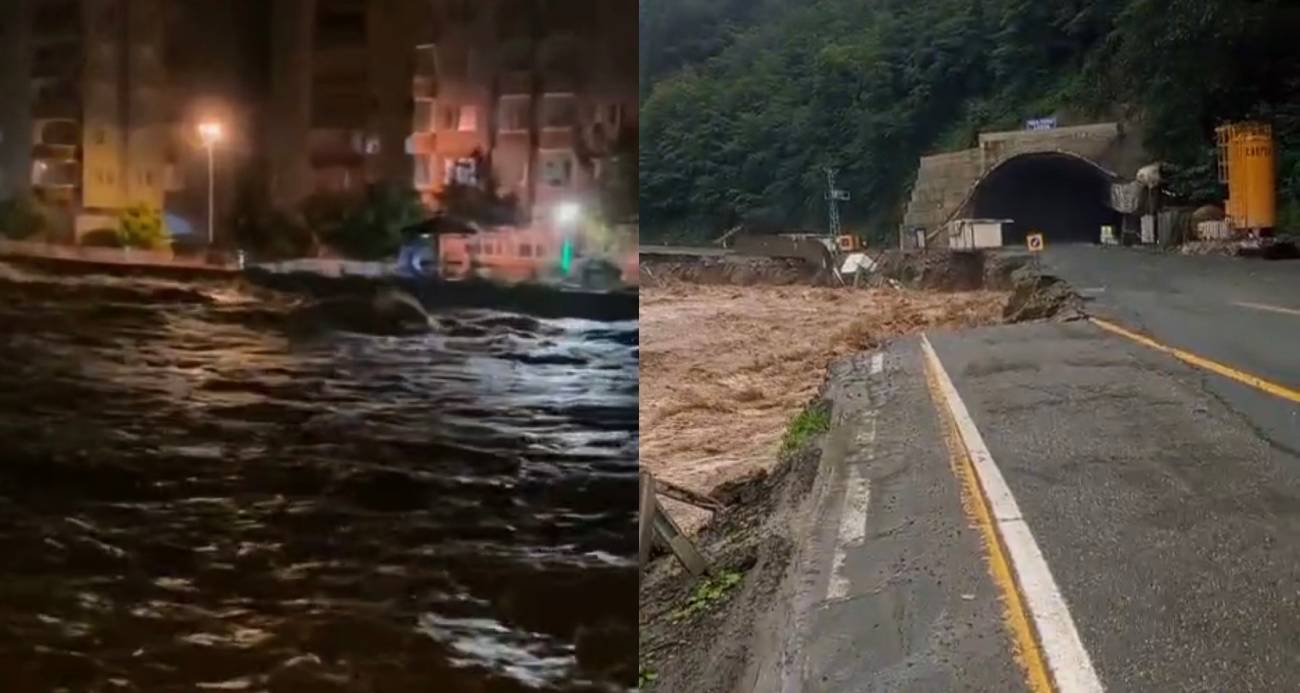 Rizede şiddetli yağış: Köprü çöktü, yollar ulaşıma kapandı