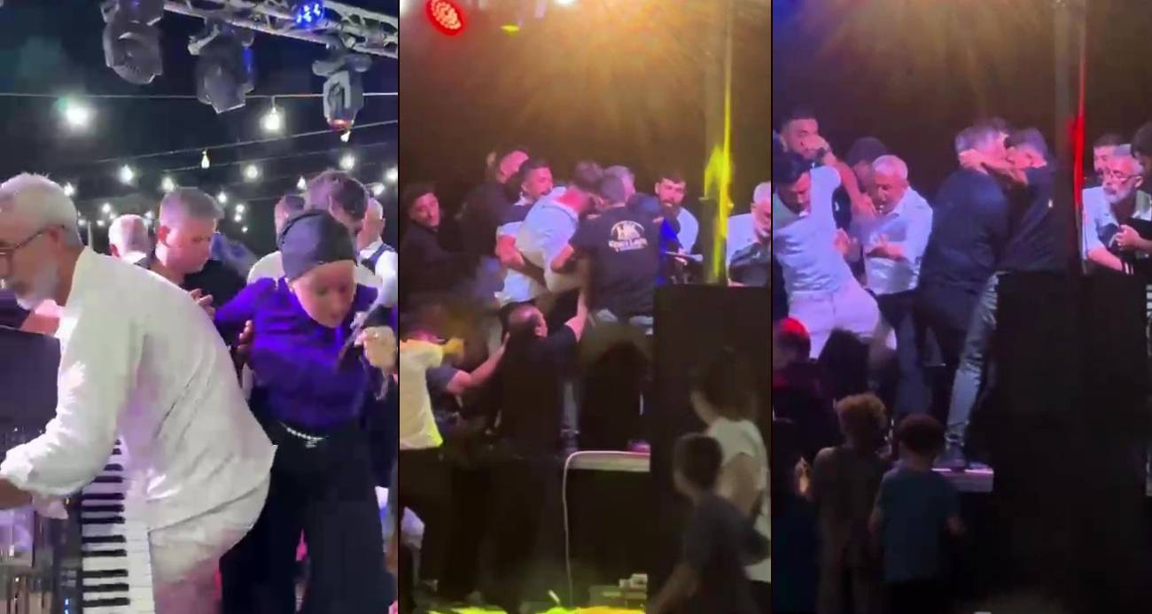 Düğünde halay başı olmak isteyerek kadın soliste saldıran alkollü şahıs korku dolu anlar yaşattı