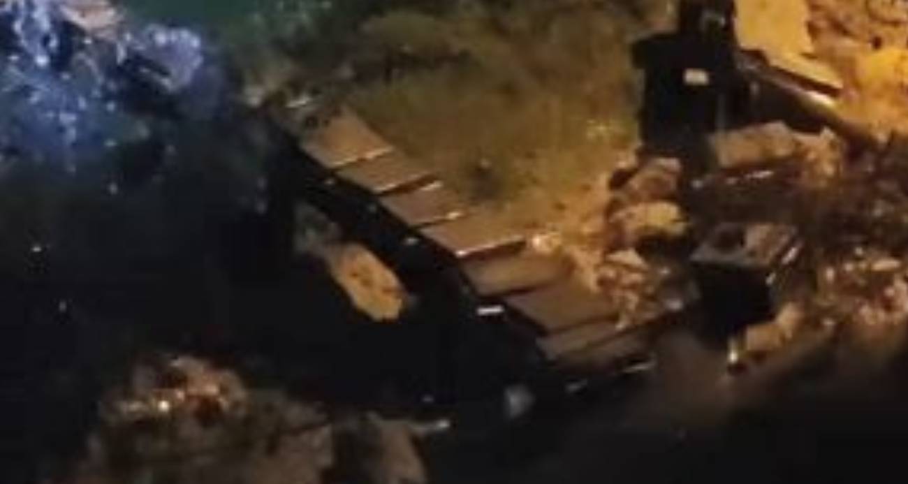 Artvin’in Borçka ilçesinde arı kovanları gece sel suları ve heyelana kapıldı