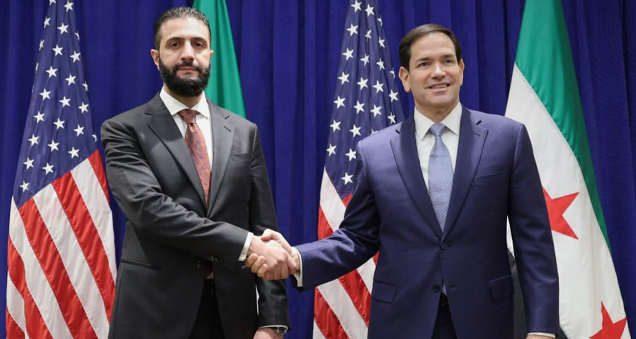 Suriye Devlet Başkanı eş-Şara, ABD Dışişleri Bakanı Rubio ile bir araya geldi