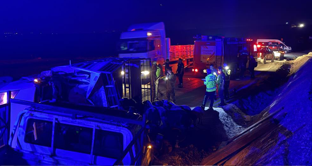 Diyarbakır’da iki kamyonet çarpıştı: 2 ölü, 1 yaralı