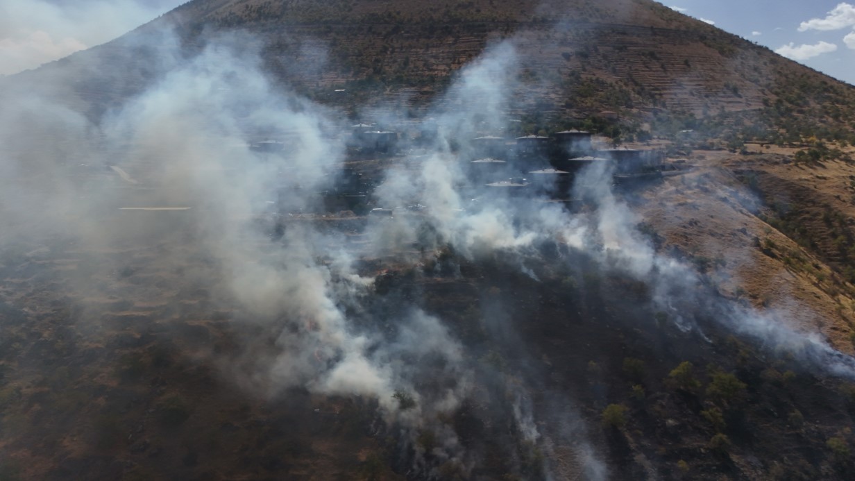 Patlıcan közlerken ormanı yaktılar