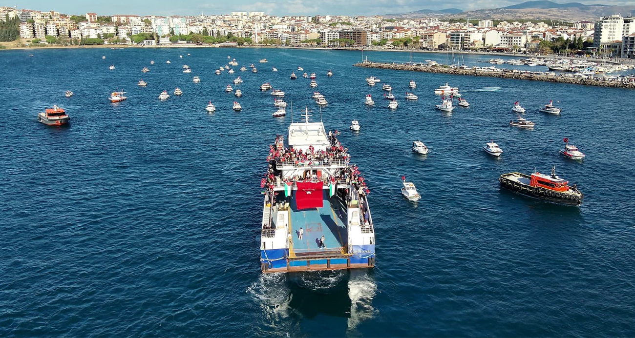 Çanakkale Boğazı’nda Sumud Filosu’na destek turu