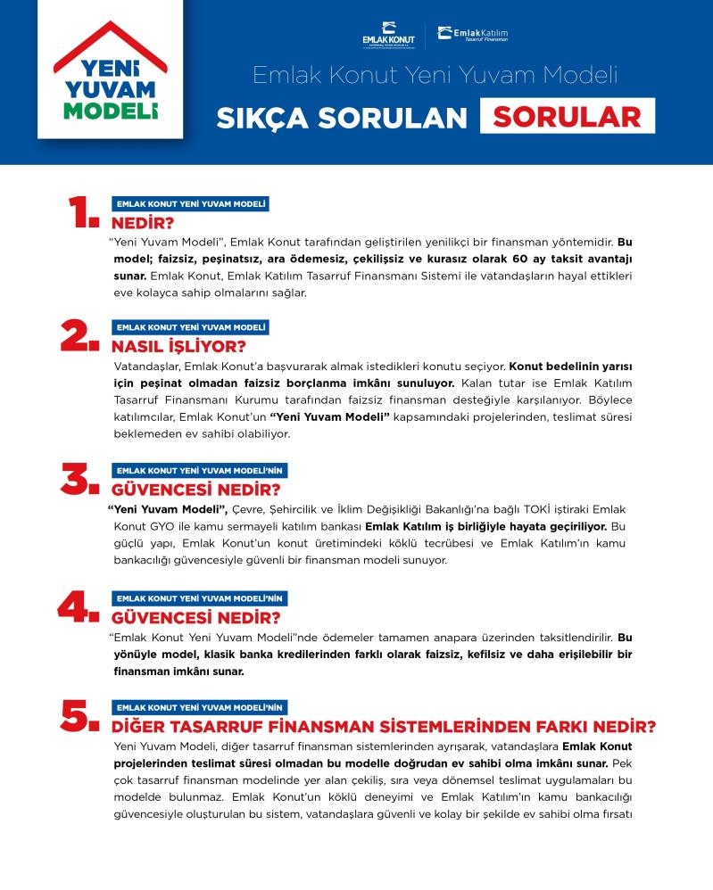 Emlak Konut’tan faizsiz, peşinatsız ve ara ödemesiz ev imkanı