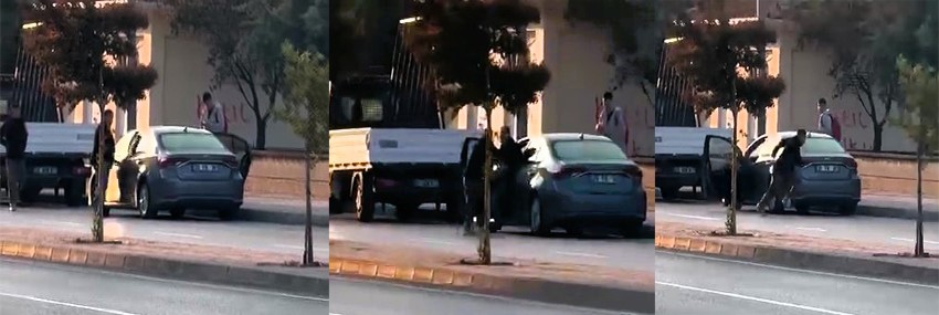 Okul müdürünü üç çocuğunun gözü önünde vurduğu anları kayda aldırdı