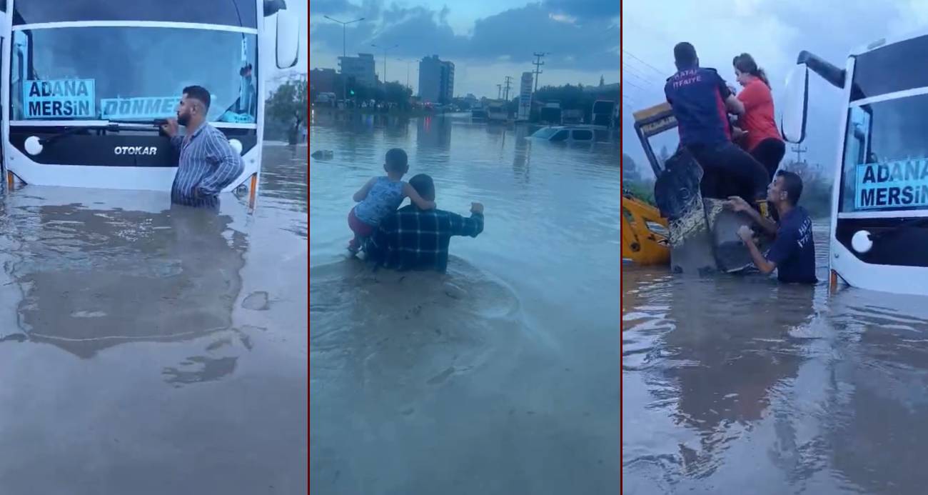 Hatay’da şiddetli yağış: Araçlarında mahsur kalan 25 kişi kurtarıldı