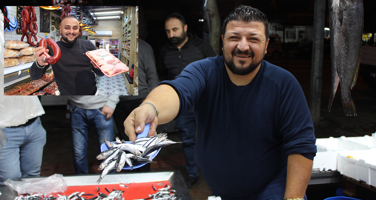 Amasya’da balıkçı ile kasabın esprili "indirim" kapışması vatandaşa yaradı