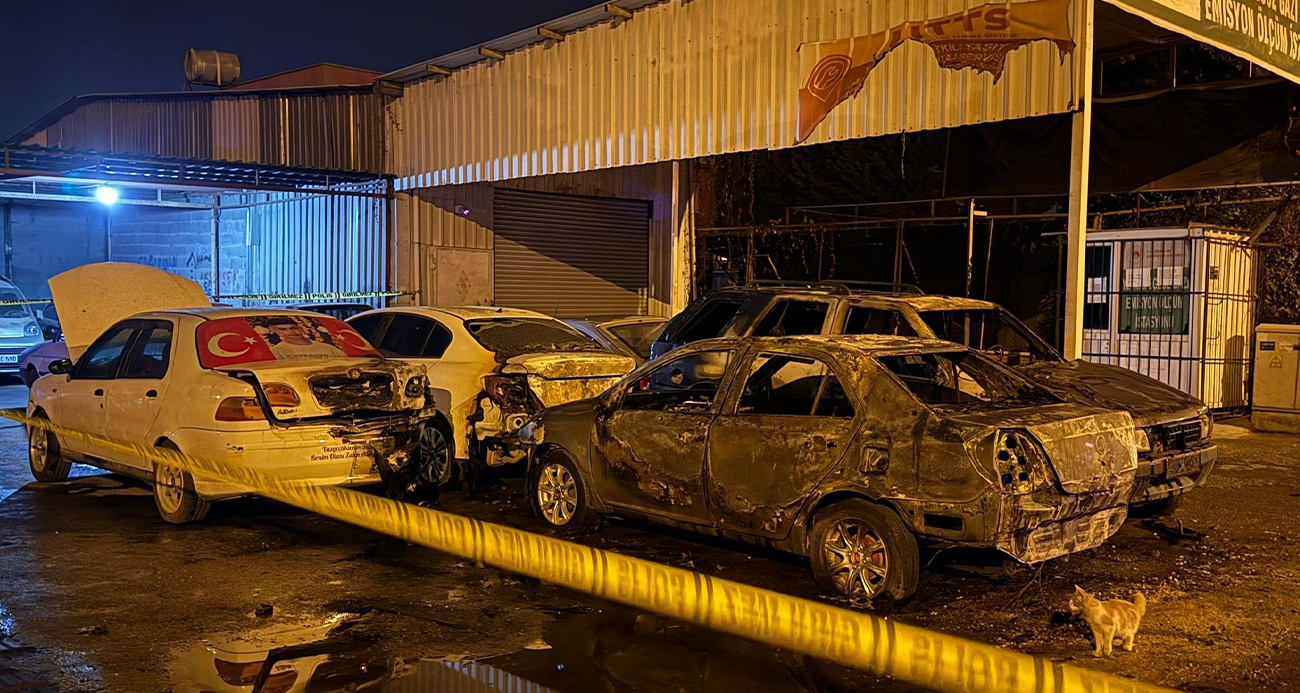 Mersin’de sanayi sitesinde park halindeki 5 araç kundaklandı